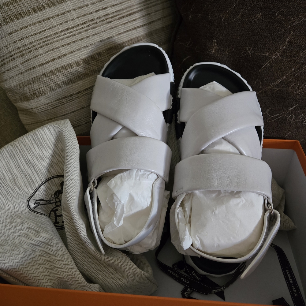 White Leather Sandals
